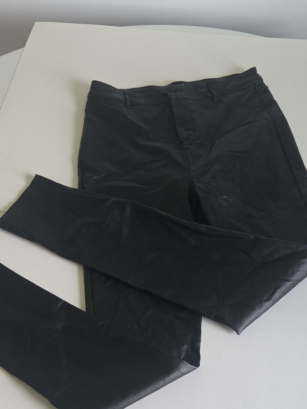 Fashion Nova Black Slim Fit Faux Leather Skinny Pants 30" Inseam Size L